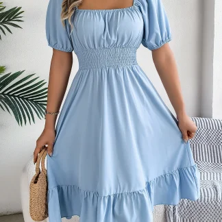 Short Sleeve Ruffle Dresses