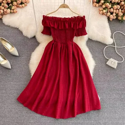 Red Ruffle Dresses